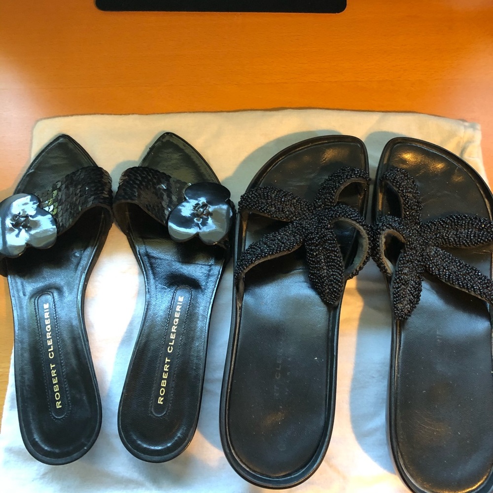 2 Pairs of Robert Clergerie black Sandals